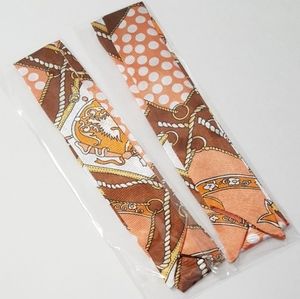 ⤵️⤵️2pc Peach Polka Dots Design Satin Scarves